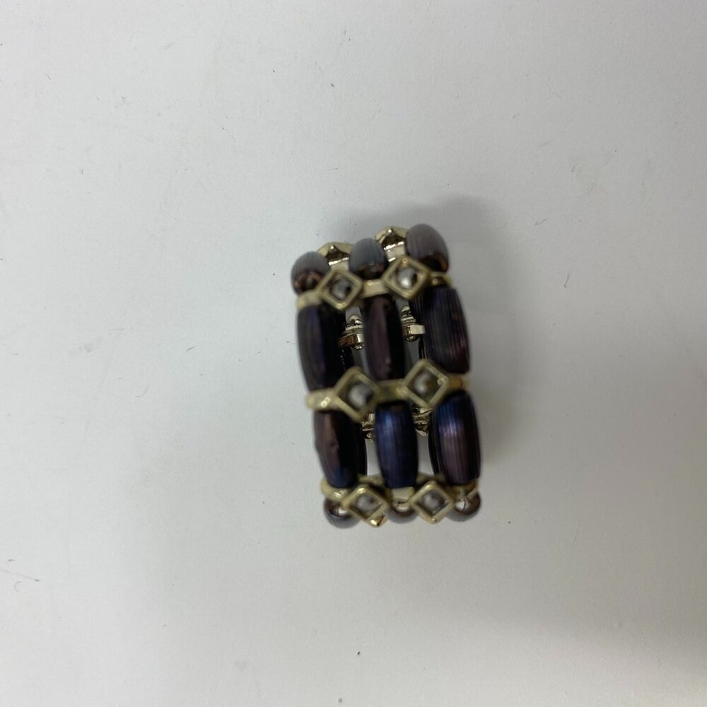 king square stretch 3 strand bronze ring